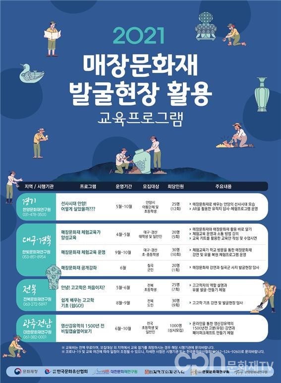 '2020 매장문화재 발굴현장 활용 교육프로그램' 홍보물 (사진=문화재청)