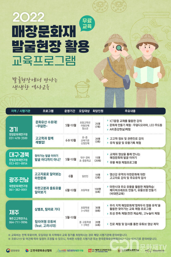 2022 발굴현장 활용 교육프로그램 포스터(자료=문화재청)